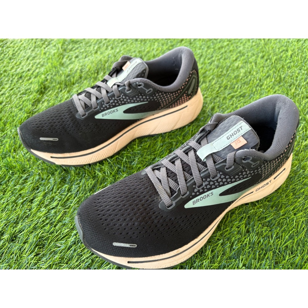 Brooks Ghost 14 Womens Running Shoes Black Pink Yucca 1203561B026 Size 8.5